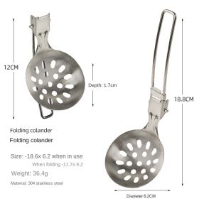 Outdoor folding frying spatula camping portable 304 stainless steel rice spatula picnic tableware hiking travel funnel - Stainless steel funnel