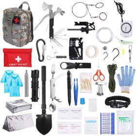 125Pcs Survival Kits Professional Emergency Survival Gear Tactical First Aid Kit Supplies for Outdoor Camping Hiking Hunting - Survival Tool Kit