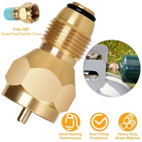 Propane Tank Refill Adapter 1Lb LP Gas Cylinder Tank Coupler Heater Solid Brass - Gold