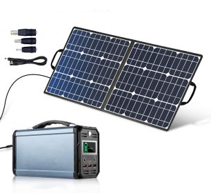 300W Solar Generator, FlashFish 60000mAh Portable Power Station Potable Generator with 50W 18V Portable Solar Panel - 300W solar generator + 50W