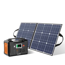 200W Portable Power Station; FlashFish 40800mAh Solar Generator with 50W 18V Portable Solar Panel; 18V DC Output - E200+S1850W