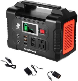 200W Portable Power Station, FlashFish 40800mAh Solar Generator with 110V AC Outlet/2 DC Ports/3 USB Ports, Backup Battery Pack - 40800mAh