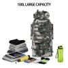 100L Large Military Camping Backpack Waterproof Camo Hiking Travel Tactical Bag - ACU Camo