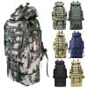 100L Large Military Camping Backpack Waterproof Camo Hiking Travel Tactical Bag - Brown