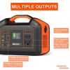 BULLBAT Portable Power Station Pioneer 500, 504Wh Lithium Battery Powered Outlet with 500W AC/60W PD/QC3.0, Solar Power Generators with MPPT