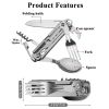 420 Camping Knife Cutlery Multi-function Table Stainless Steel Pocket Knife Folding Fork Spoon Outdoor Survival Hand Tools - China - Upgrade 2pcs