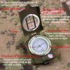 Military Lensatic Sighting Compass; Survival Tactical Backpacking Compact; Handheld Gear With Carry Bag; Waterproof Compass - Army Green