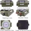 Military Lensatic Sighting Compass; Survival Tactical Backpacking Compact; Handheld Gear With Carry Bag; Waterproof Compass - Army Green