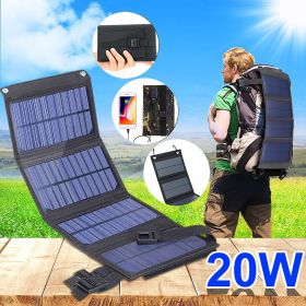 120W Foldable Solar Panel Portable Charger 5V Dual USB Charging for Camping Outdoor Power Station Cell PhoneTablet Power Bank - 20W 440mmX165mm