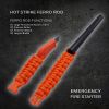 Hot Strike Ferro Rod Fire Starter | Tool with Premium Striker and Lanyard with Buckle | Large Flint & Steel Survival Kit (5 x 1/2 in) - Orange