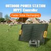 Portable Power Station; 500W Solar Generator with 484Wh Backup Lithium Battery; Outdoor Generators with LED Light - 484