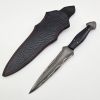 Vetus Dagger Knife with Sheath - Fixed Blade Martial Arts Knife - Dual Edge Blade For Outdoors; Tactical; Survival and EDC Double Egde Knife - Micarta