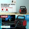 GOFORT 320W Portable Power Station 292Wh Wireless Charger 15W PD 100W & 100W 18V Portable Solar Panel - A301 Red