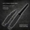 Hot Strike Ferro Rod Fire Starter | Tool with Premium Striker and Lanyard with Buckle | Large Flint & Steel Survival Kit (5 x 1/2 in) - Black