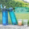 Portable Water Filter Bottle BPA Free Water Purifier with Intergrated Filter Straw for Outdoor Camping Hiking - Blue