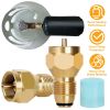 Propane Tank Refill Adapter 1Lb LP Gas Cylinder Tank Coupler Heater Solid Brass - Gold