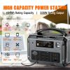 Portable Power Station; 500W Solar Generator with 484Wh Backup Lithium Battery; Outdoor Generators with LED Light - 484