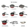 Primaware 18 Piece Non-stick Cookware Set - red