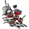 Primaware 18 Piece Non-stick Cookware Set - red