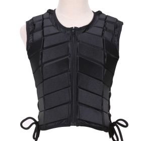 Horse Racing, Adult And Child Vests, Riding Protective Clothing, Vests, Seat Belts And Equipment (Option: Childrens Black C-2XL)