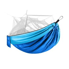 Outdoor Encrypted Mosquito Net Hammock Outdoor Camping With Mosquito Net Hammock (Color: blue)