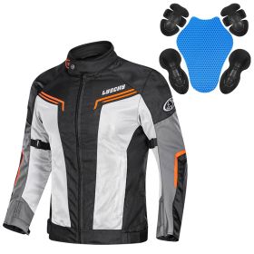 Motorcycle Mesh Summer Jacket Pants Men Women (Option: Blackorange-M)