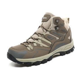 Hiking Same High-top Outdoor Shoes Sneaker (Option: Light Brown-36)