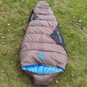 Outdoor  Fishing Autumn And Winter Camping Cotton Sleeping Bags (Option: 2500G Brown-230x80x50cm)