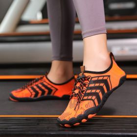 Men's And Women's Non-slip Five-finger Mountaineering Fitness Shoes (Option: D025 Orange-37)