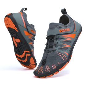 Men's And Women's Outdoor Breathable Quick-drying Shoes Waterproof Beach (Option: 2029 Gray Orange-43)