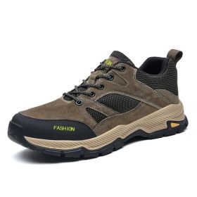 Men's Sports Fashionable Outdoor Platform Hiking Shoes (Option: Brown-42)