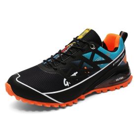 Men's Outdoor Off-road Running Shoes Air Cushion Mountaineering (Option: Bright Orange-45)